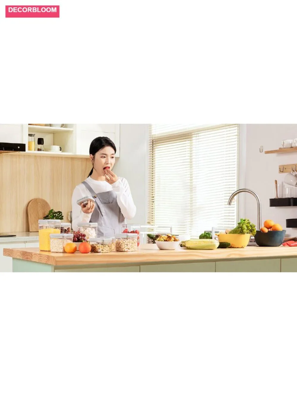 Pop Airtight Food Storage Containers with Lids - 3-Piece Stackable One-Button